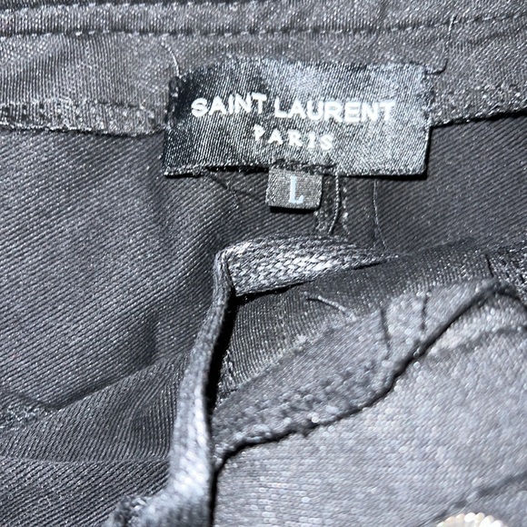 St Laurent Slit knees black unisex jogger pants Sz Large, fits small - Picture 10 of 14